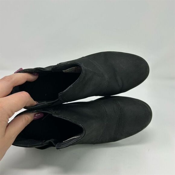 Sorel Women's Emelie Chelsea Black Leather Ankle Boots Size 7 Waterproof - Picture 12 of 13
